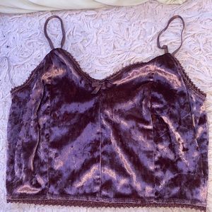 Velvet crop top tank